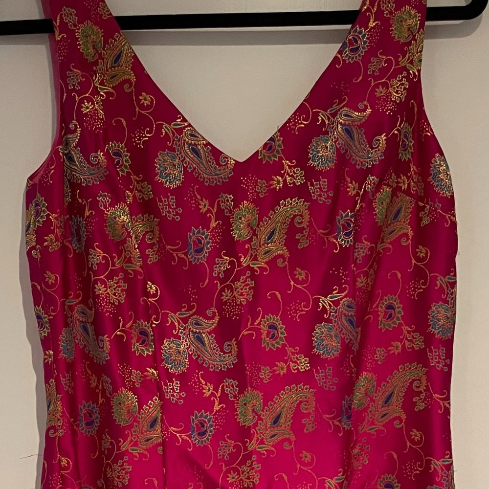 Mica Silk Pink Midi Dress with Bead Detail
